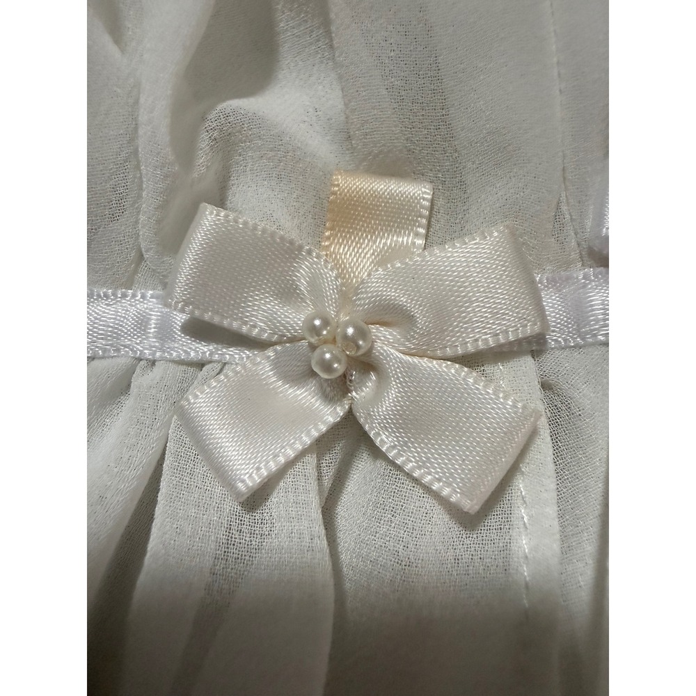 Oscar de la Renta Pink Label White Sheer Babydoll Lingerie Set with Robe Lg #179 - Picture 7 of 15